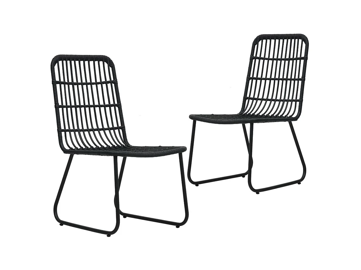 Chaises de jardin 2 pcs Résine tressée Noir SEF96285