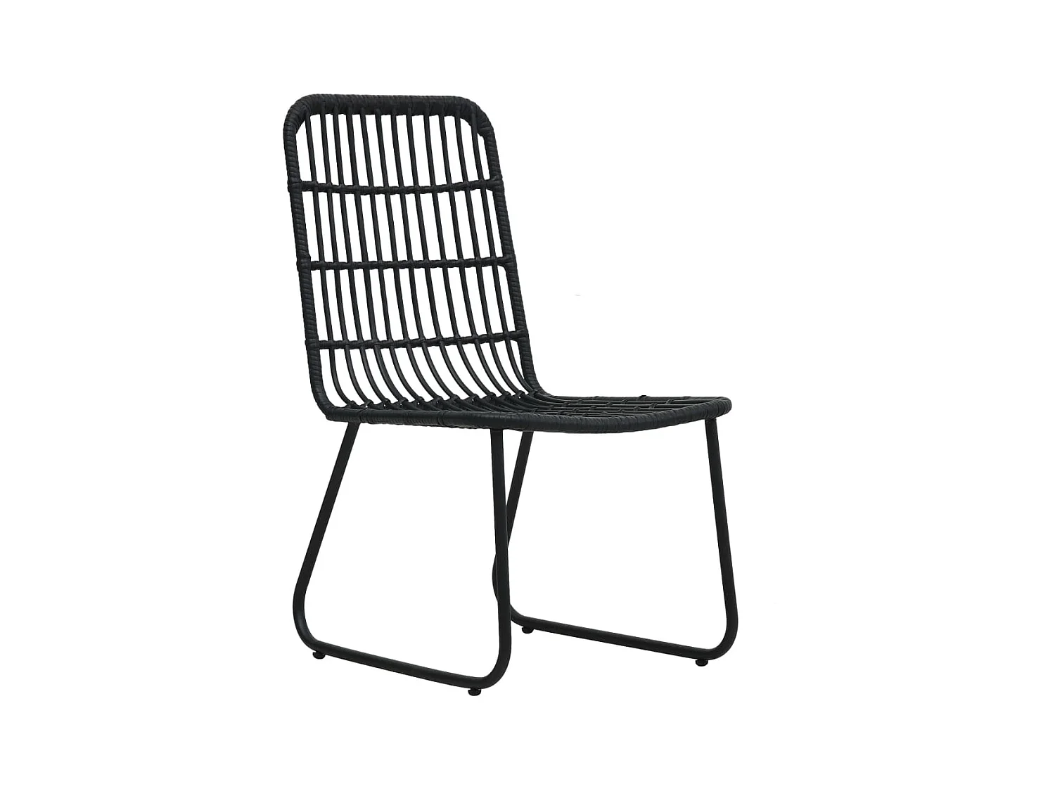 Chaises de jardin 2 pcs Résine tressée Noir SEF96285