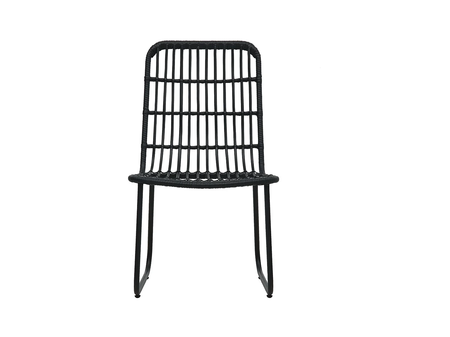Chaises de jardin 2 pcs Résine tressée Noir SEF96285