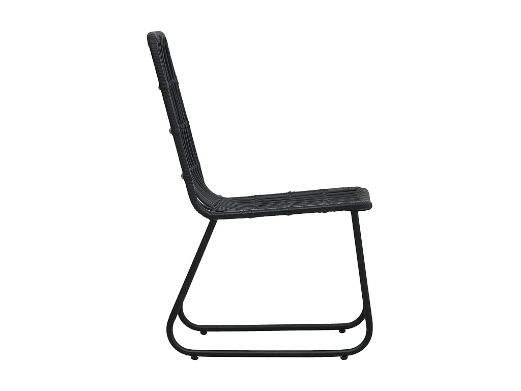 Chaises de jardin 2 pcs Résine tressée Noir SEF96285