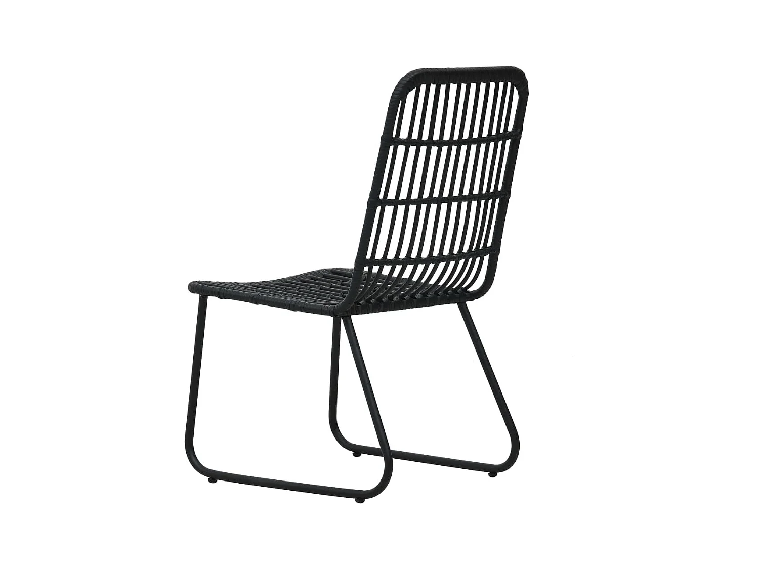 Chaises de jardin 2 pcs Résine tressée Noir SEF96285