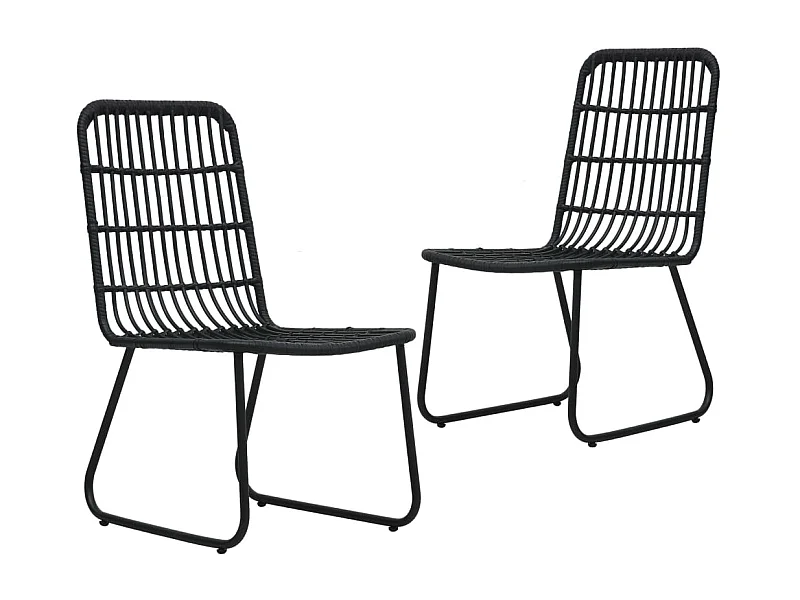 Chaises de jardin 2 pcs Résine tressée Noir SEF96285