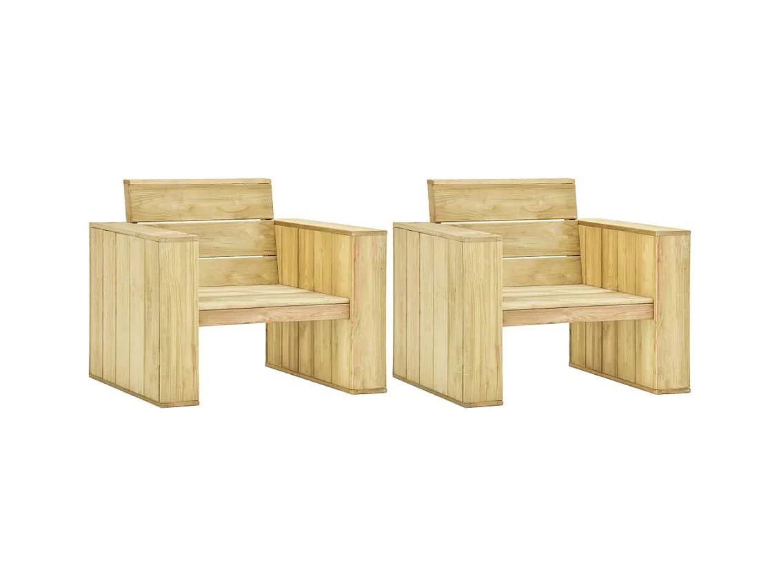 Chaises de jardin 2 pcs 89x76x76 cm Bois de pin imprégné SEF80703