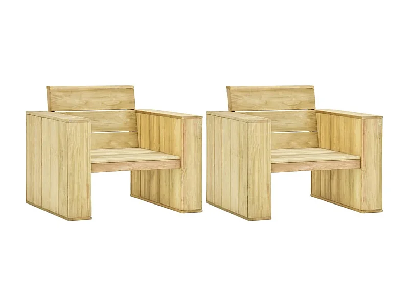 Chaises de jardin 2 pcs 89x76x76 cm Bois de pin imprégné SEF80703