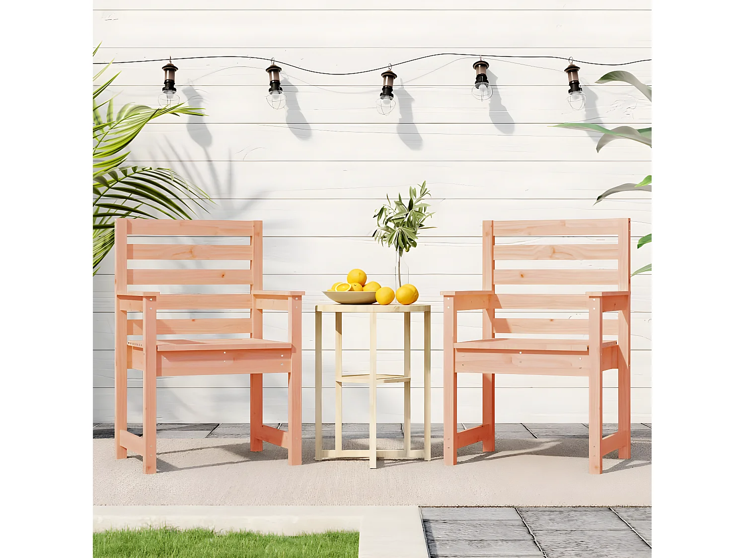 Chaises de jardin 2 pcs 60x48x91 cm bois massif de douglas SEF55515