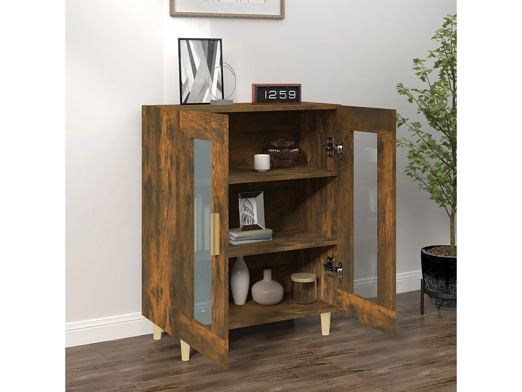 Sideboard Anrichte Räuchereiche 69,5x34x90 cm Holzwerkstoff -RM97561