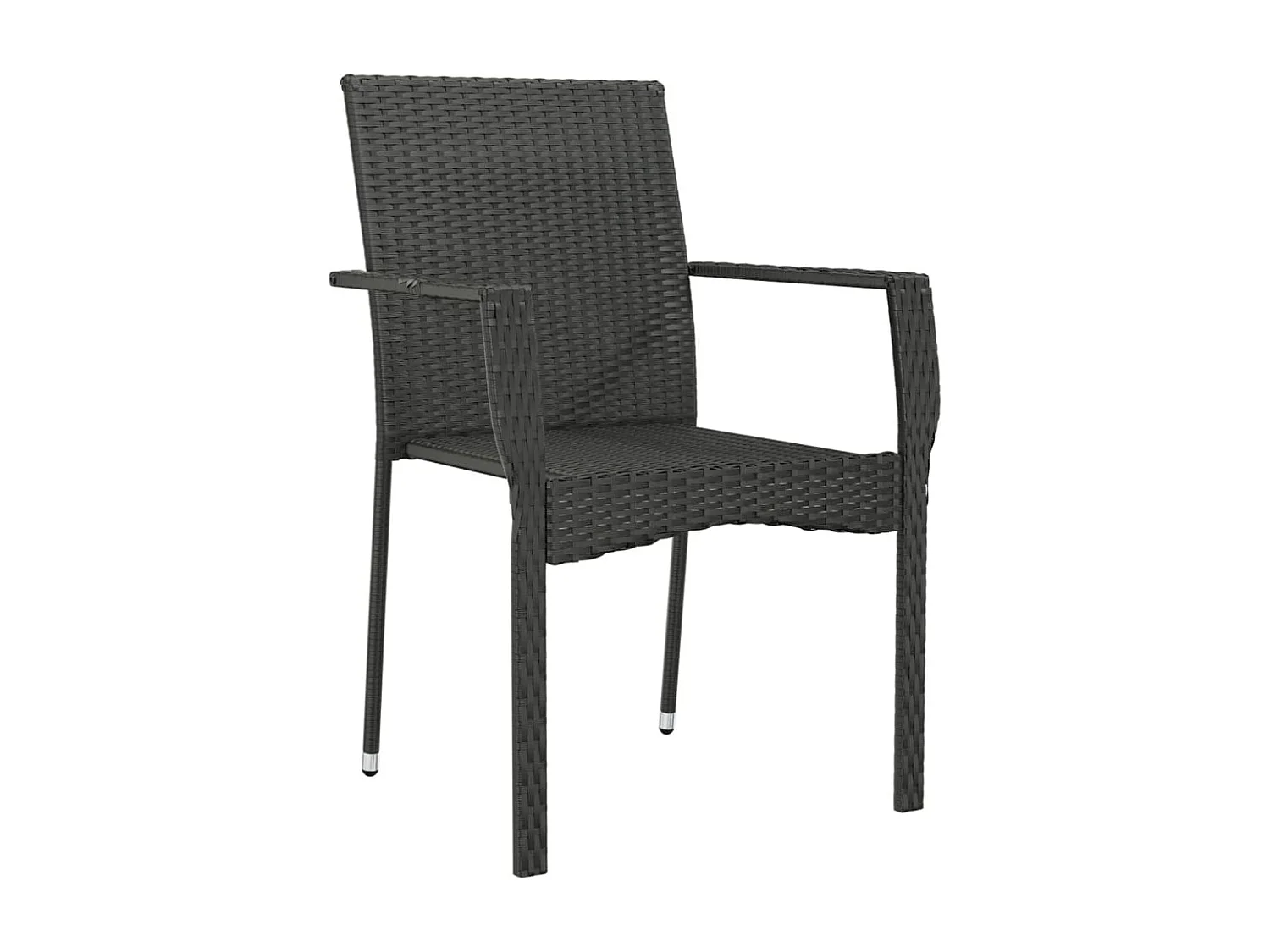 Cadeiras de jardim com almofadões 4 pcs vime PE preto PT144599