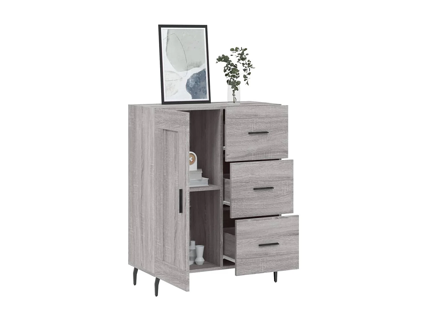 Sideboard Grau Sonoma - Lowboard 69,5x34x90 cm Holzwerkstoff -RM65724