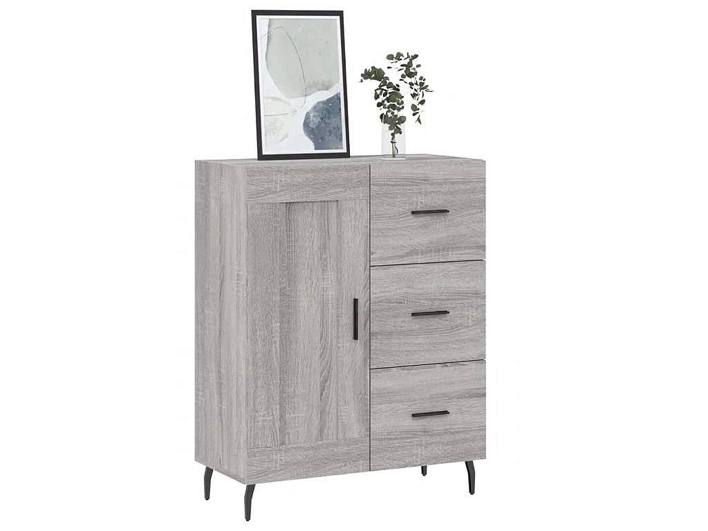 Sideboard Grau Sonoma - Lowboard 69,5x34x90 cm Holzwerkstoff -RM65724