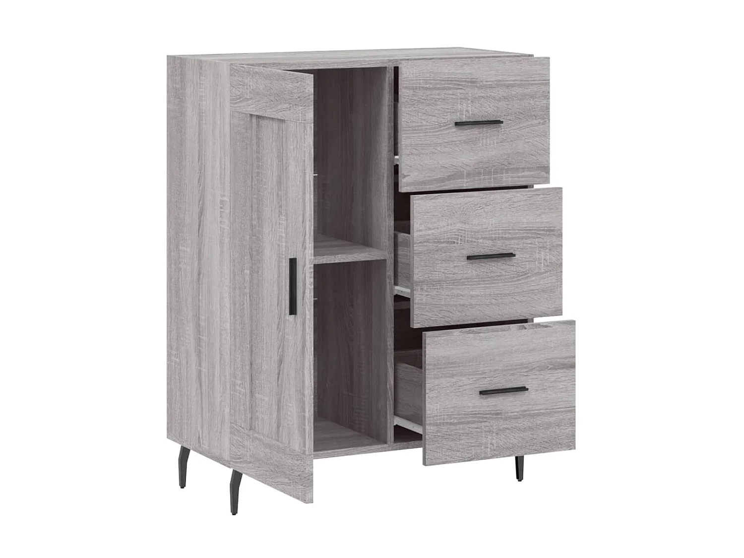 Sideboard Grau Sonoma - Lowboard 69,5x34x90 cm Holzwerkstoff -RM65724