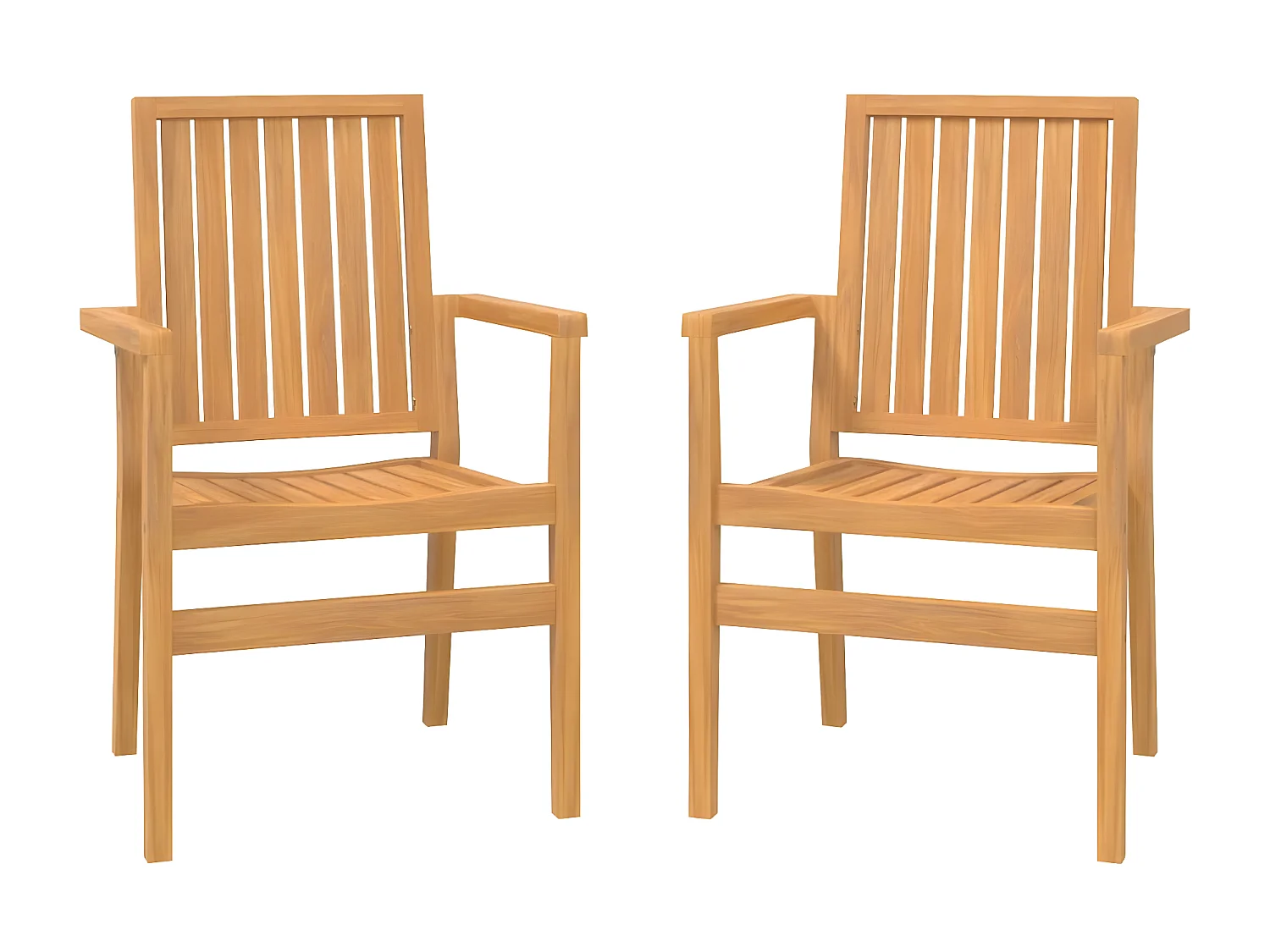 Chaises de jardin empilables lot de 2 56,5x57,5x91 cm bois teck SEF76338