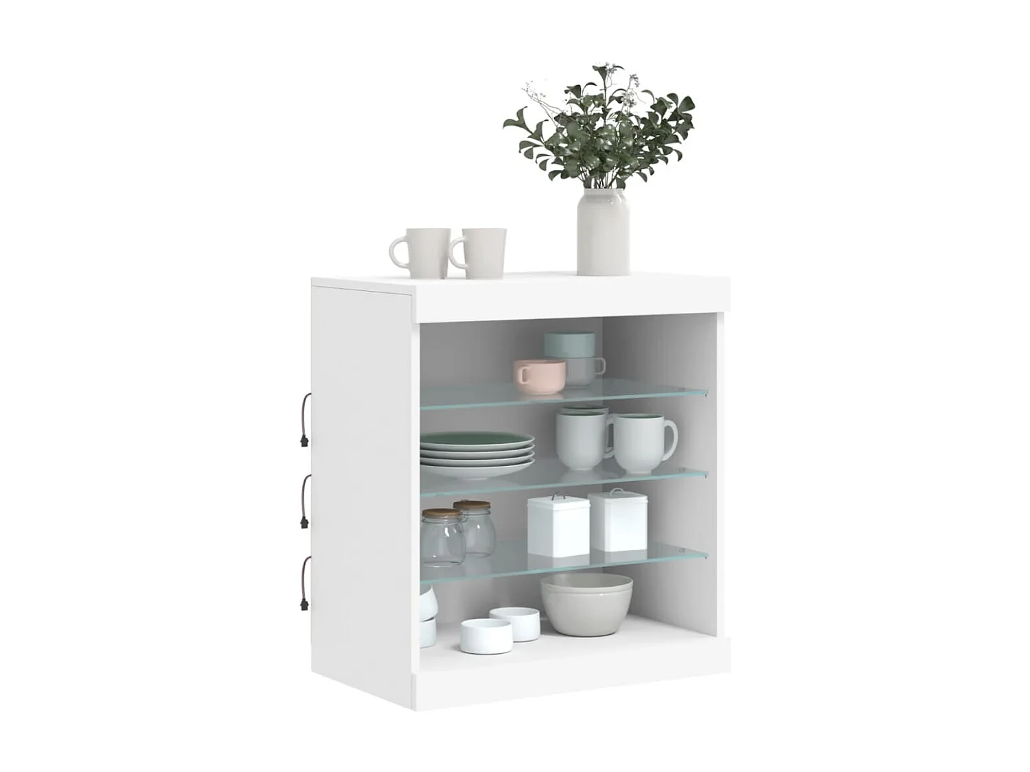 Sideboard Anrichte mit LED-Beleuchtung Weiß 60,5x37x67 cm -RM40716