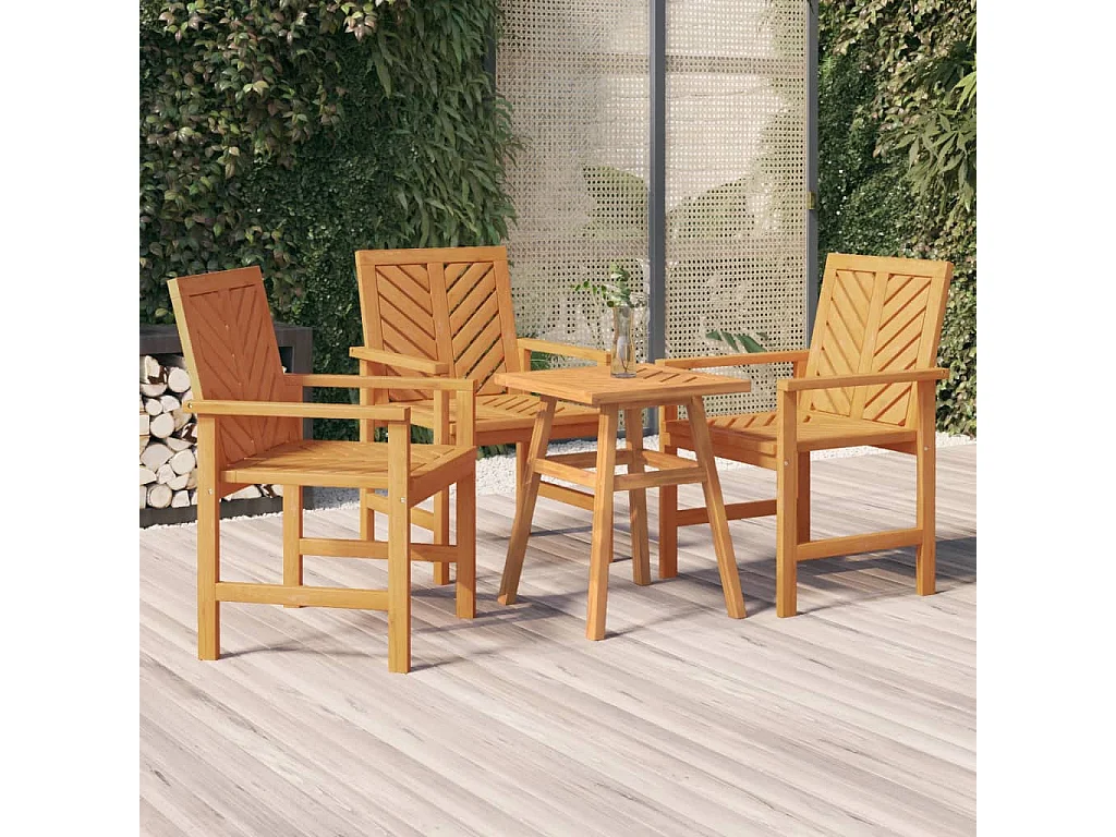 Sillas de comedor para jardín 3 uds madera maciza acacia ES26535