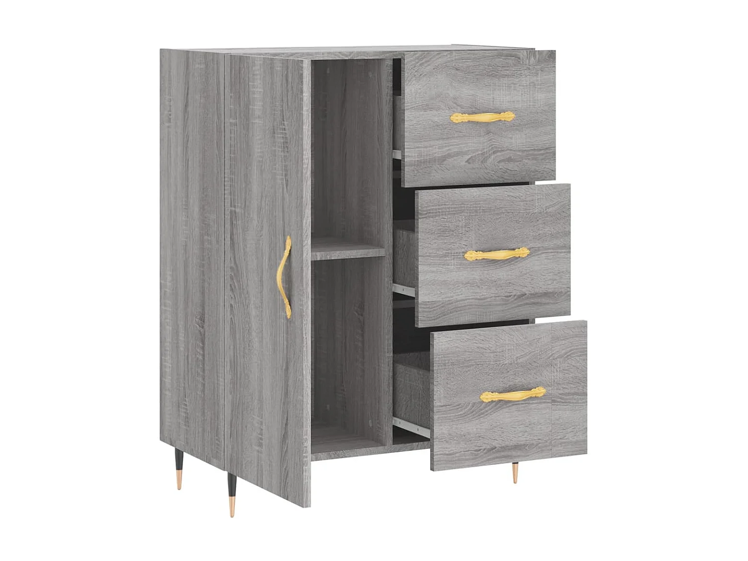 Sideboard Grau Sonoma - Lowboard 69,5x34x90 cm Holzwerkstoff -RM90666