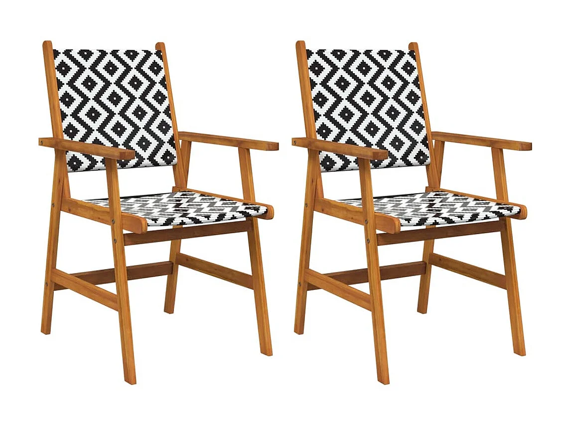 Chaises de jardin 2 pcs Bois d'acacia solide SEF67025