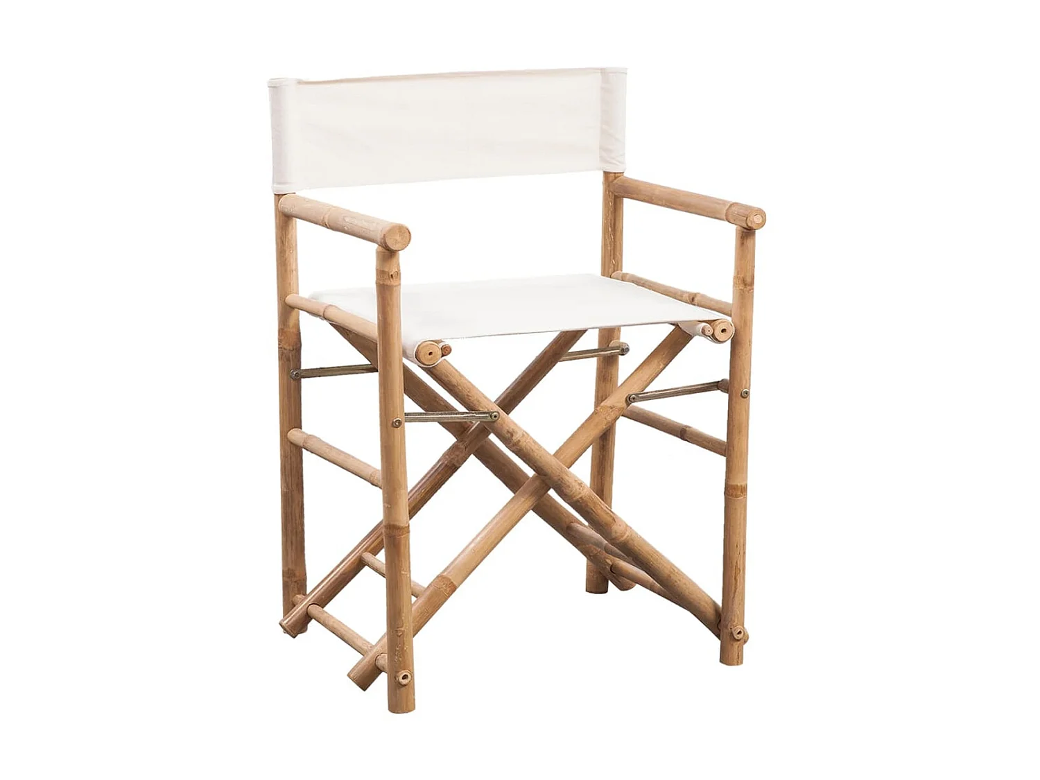 Chaise pliable 2 pcs Bambou et toile SEF37764