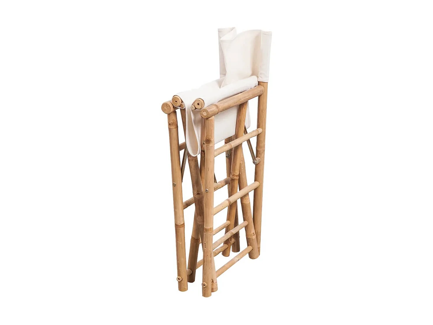 Chaise pliable 2 pcs Bambou et toile SEF37764