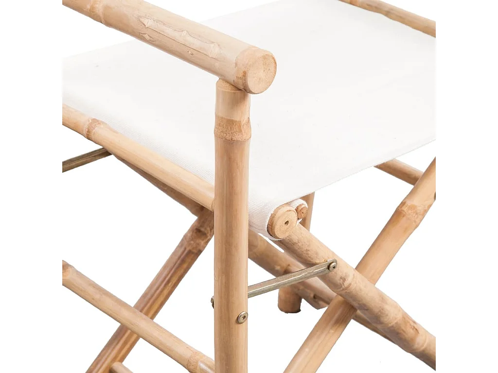 Chaise pliable 2 pcs Bambou et toile SEF37764