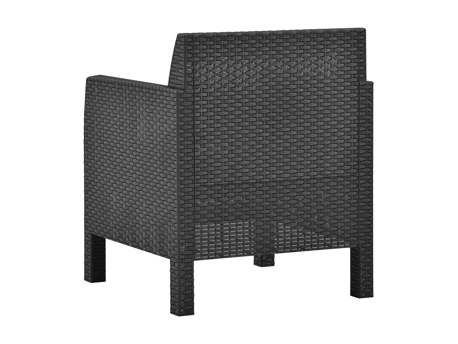 Chaises de jardin avec coussins 2 pcs PP Rotin Anthracite SEF84861