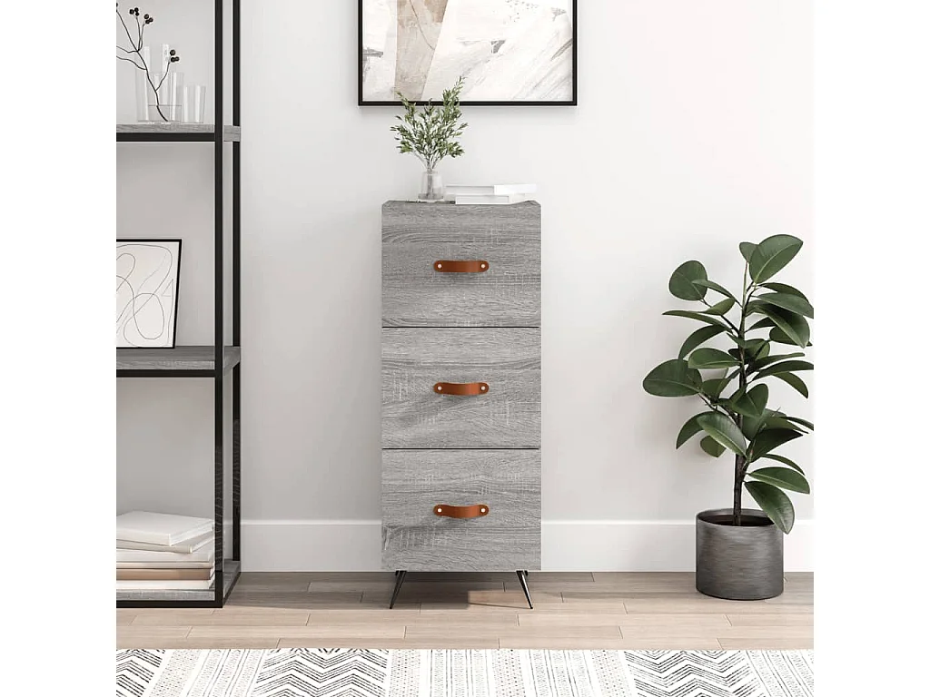 Sideboard Grau Sonoma - Lowboard 34,5x34x90 cm Holzwerkstoff -RM93779