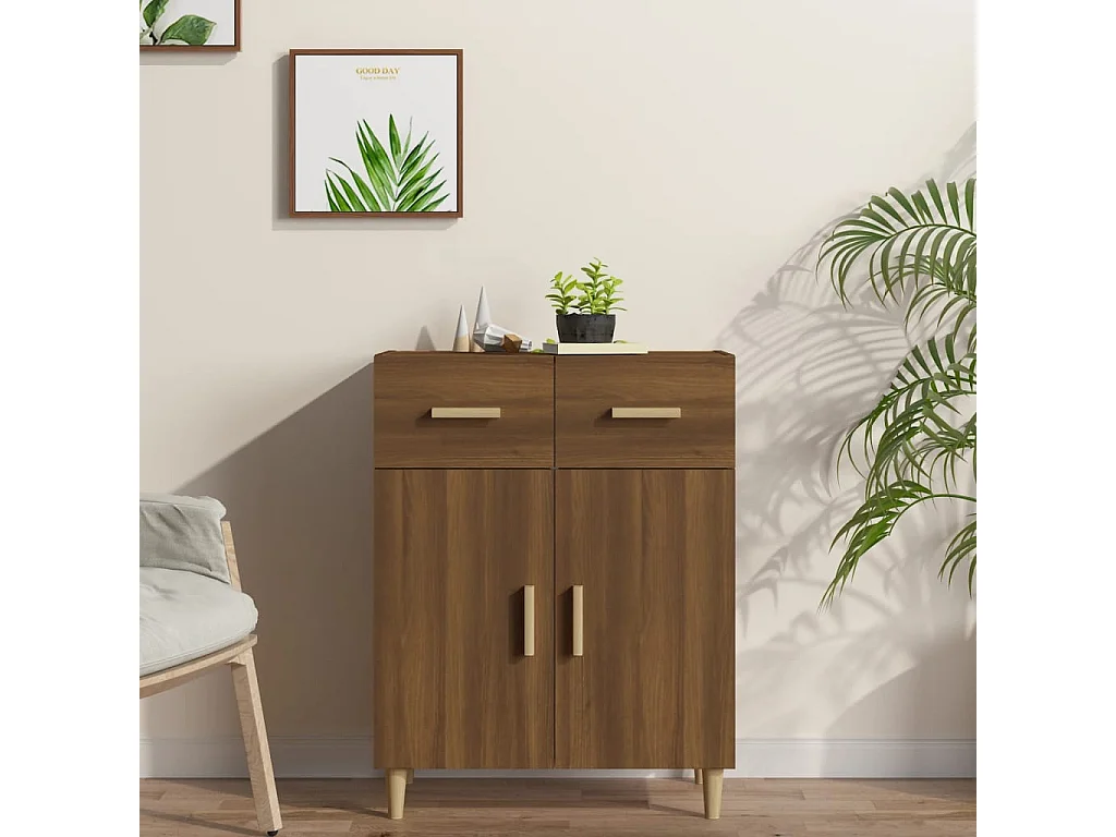 Sideboard Lowboard - Braun Eichen-Optik 69,5x34x89 cm Holzwerkstoff -RM63014
