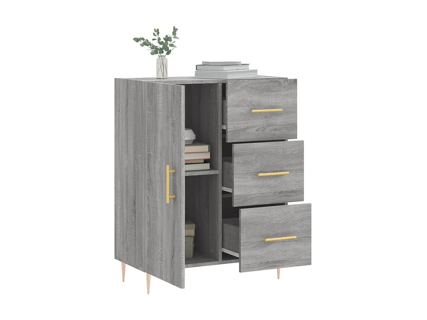 Sideboard Grau Sonoma - Lowboard 69,5x34x90 cm Holzwerkstoff -RM22946