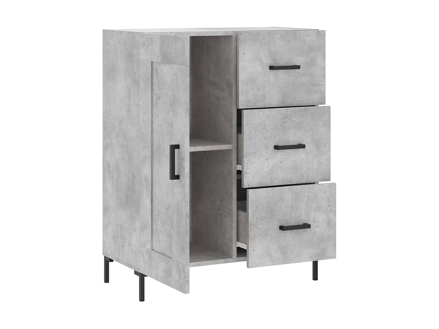 Sideboard Lowboard - Betongrau 69,5x34x90 cm Holzwerkstoff -RM96859