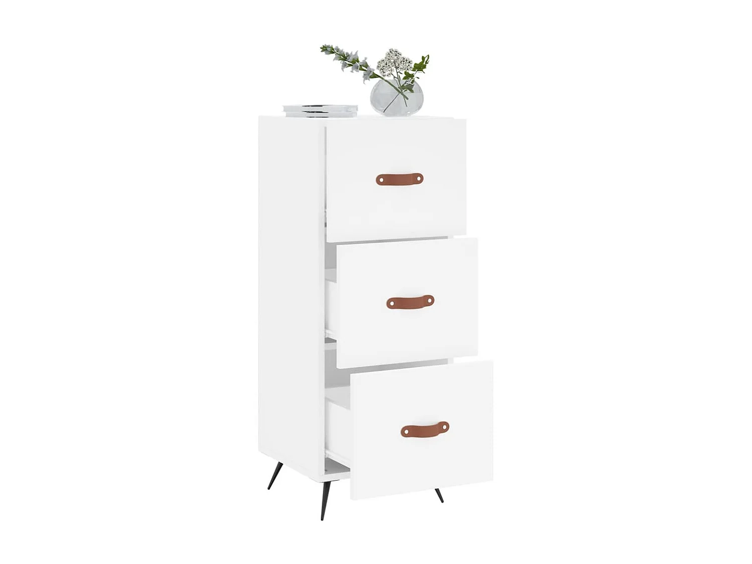 Sideboard Weiß Anrichte 34,5x34x90 cm Holzwerkstoff -RM20134