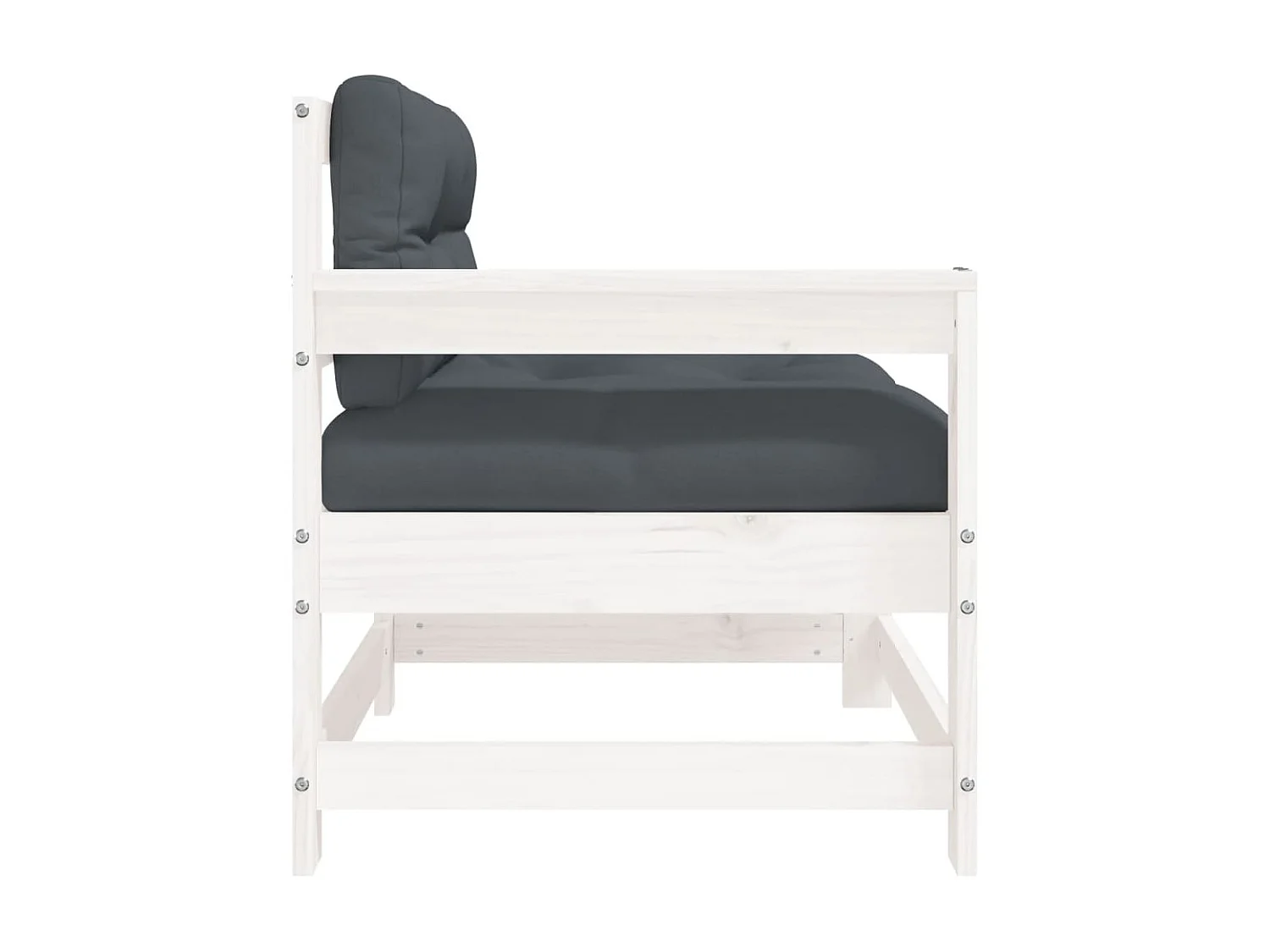 Chaise de jardin avec coussinscs blanc bois de pin massif PWRS47613