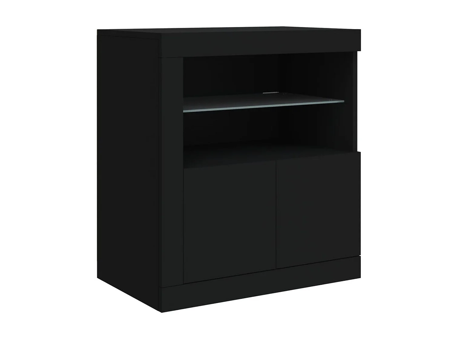 Sideboard mit LED-Leuchten Anrichte Schwarz 60,5x37x67 cm -RM12124
