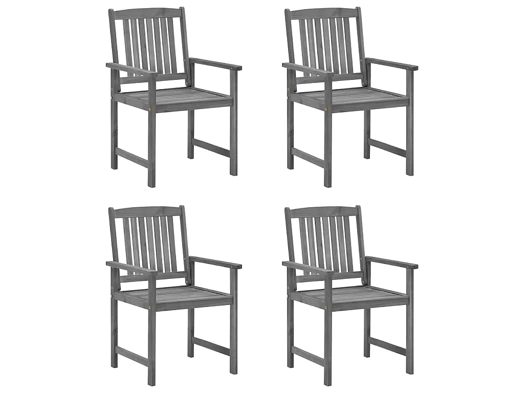 Tuinstoelen 4 st met kussens massief acaciahout grijs NL32675