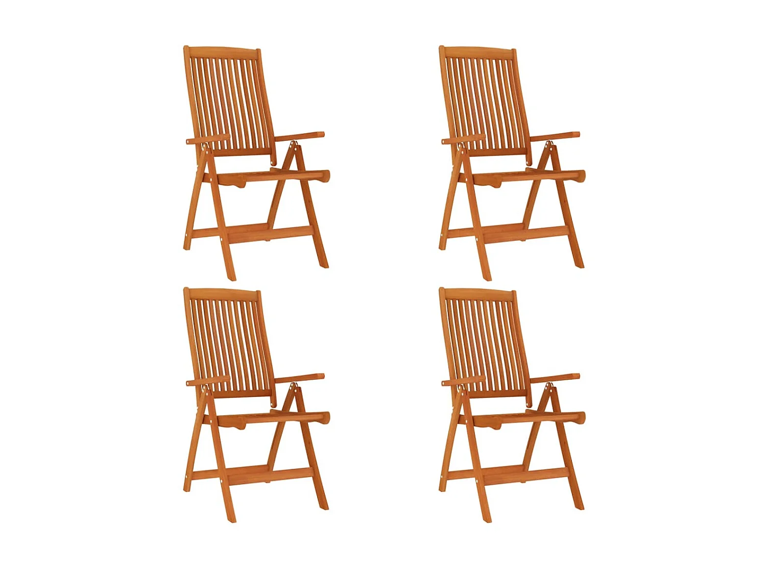 Klappbare Gartenstühle 4 Stk.| Outdoor-Stuhl Massivholz Eukalyptus -gkd454338