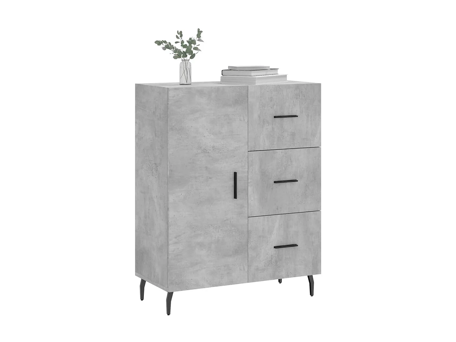 Sideboard Lowboard - Betongrau 69,5x34x90 cm Holzwerkstoff -RM28904