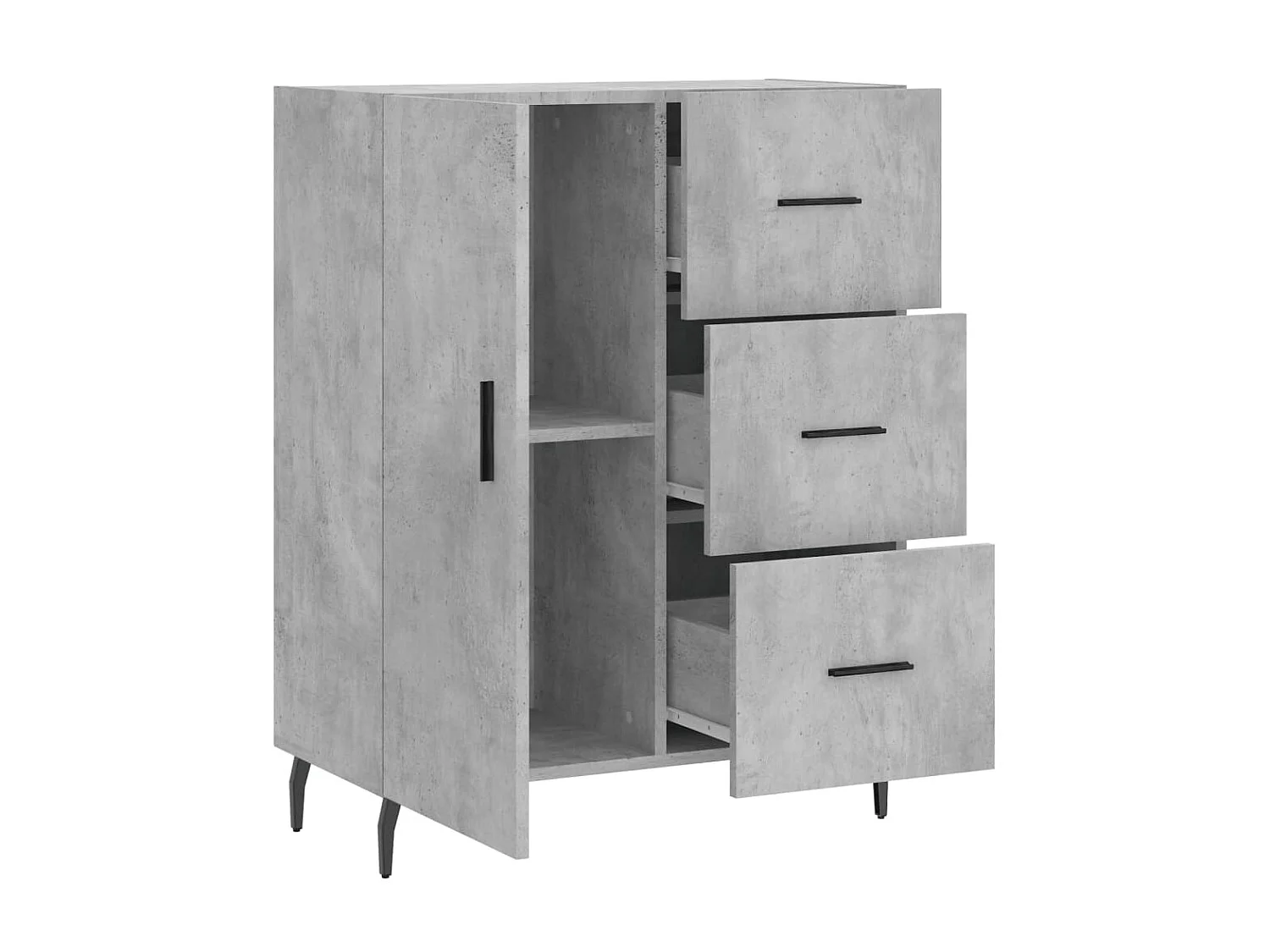 Sideboard Lowboard - Betongrau 69,5x34x90 cm Holzwerkstoff -RM28904