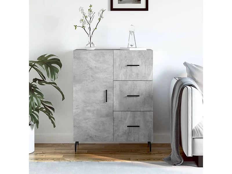 Sideboard Lowboard - Betongrau 69,5x34x90 cm Holzwerkstoff -RM28904