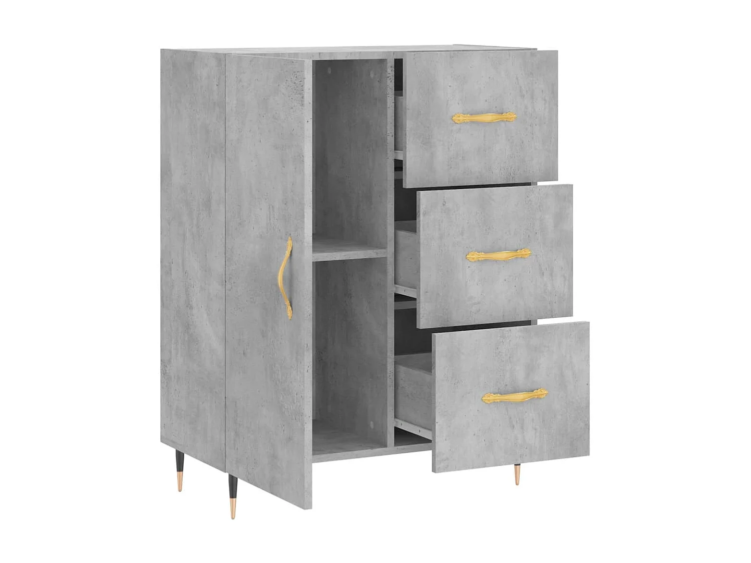 Sideboard Lowboard - Betongrau 69,5x34x90 cm Holzwerkstoff -RM40927