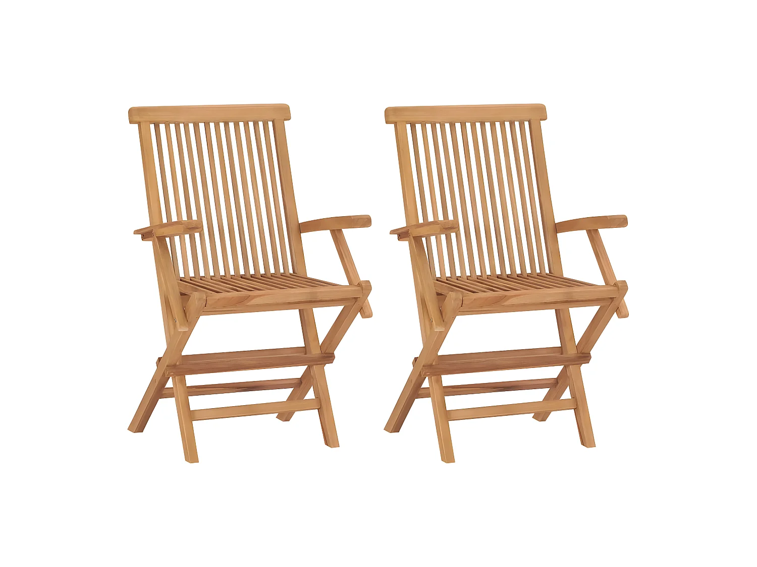 Chaises de jardin pliables 2 pcs Bois de teck massif SEF65574