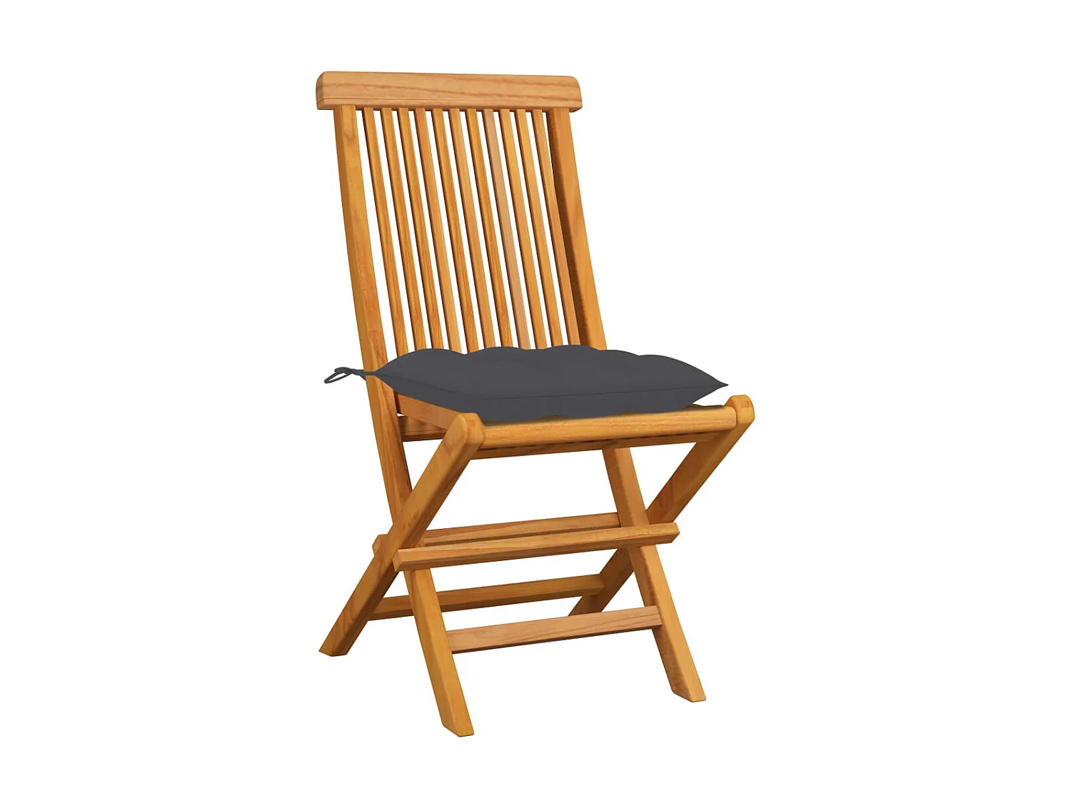 Cadeiras de jardim c/ almofadões antracite 4 pcs teca maciça PT235429