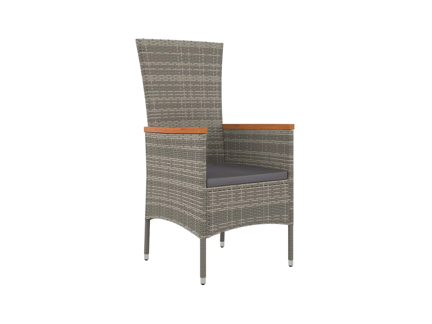 Chaises de jardin avec coussins 2 pcs Résine tressée Gris SEF35805