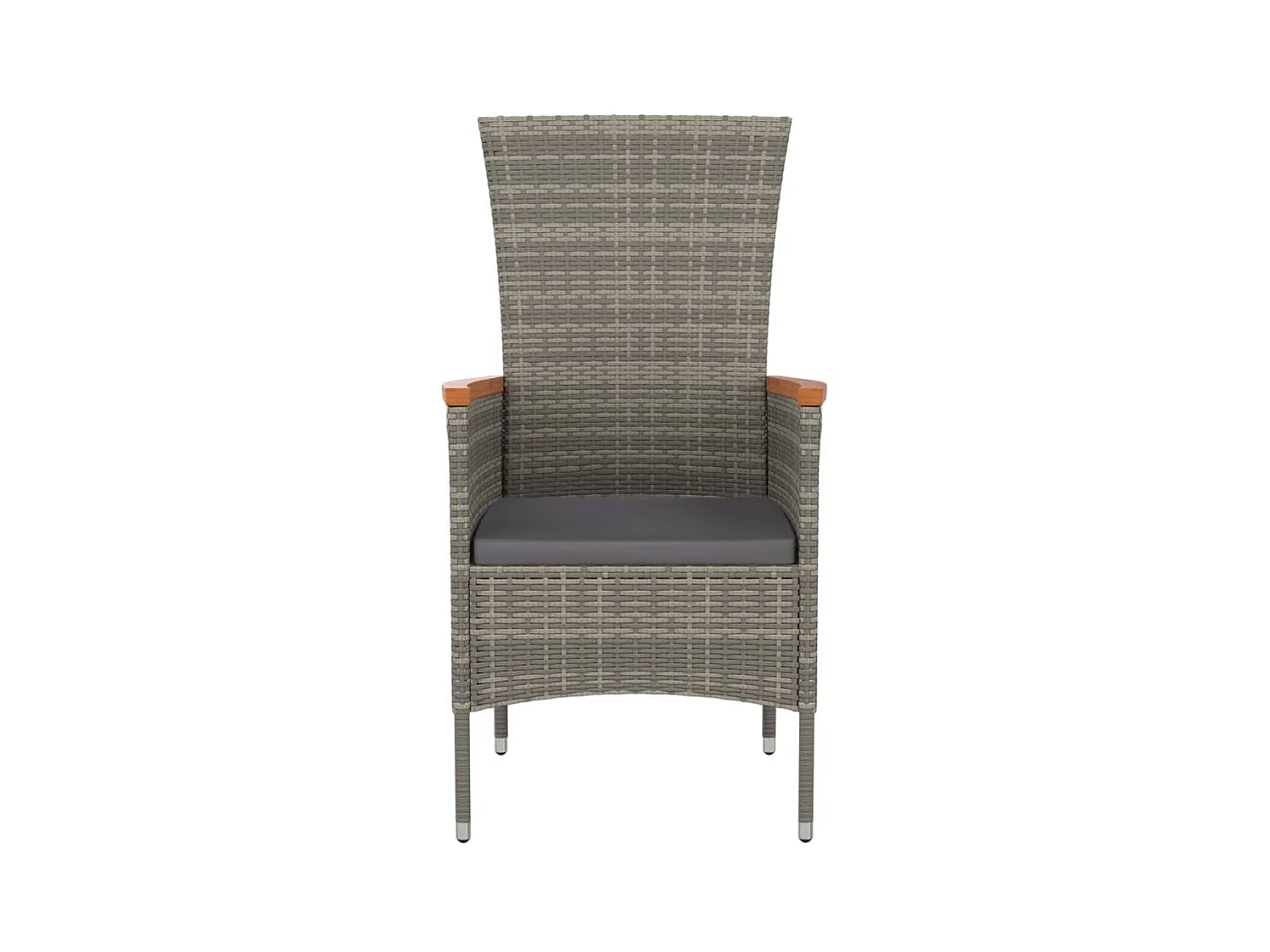 Chaises de jardin avec coussins 2 pcs Résine tressée Gris SEF35805