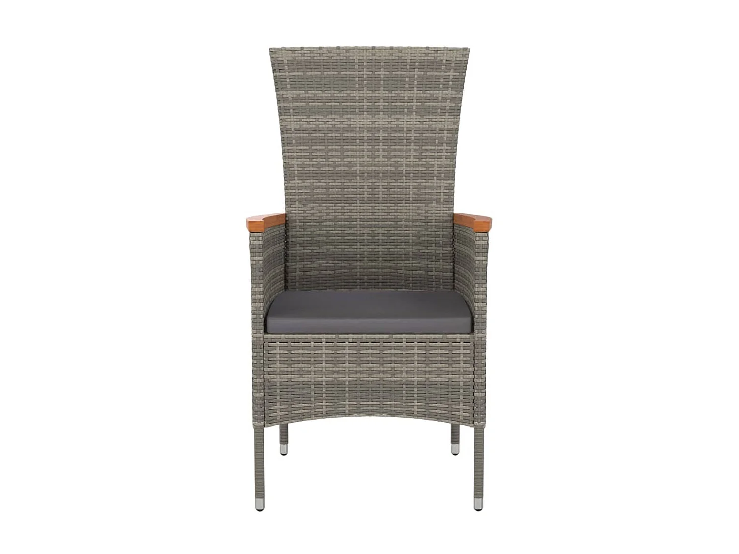 Chaises de jardin avec coussins 2 pcs Résine tressée Gris SEF35805