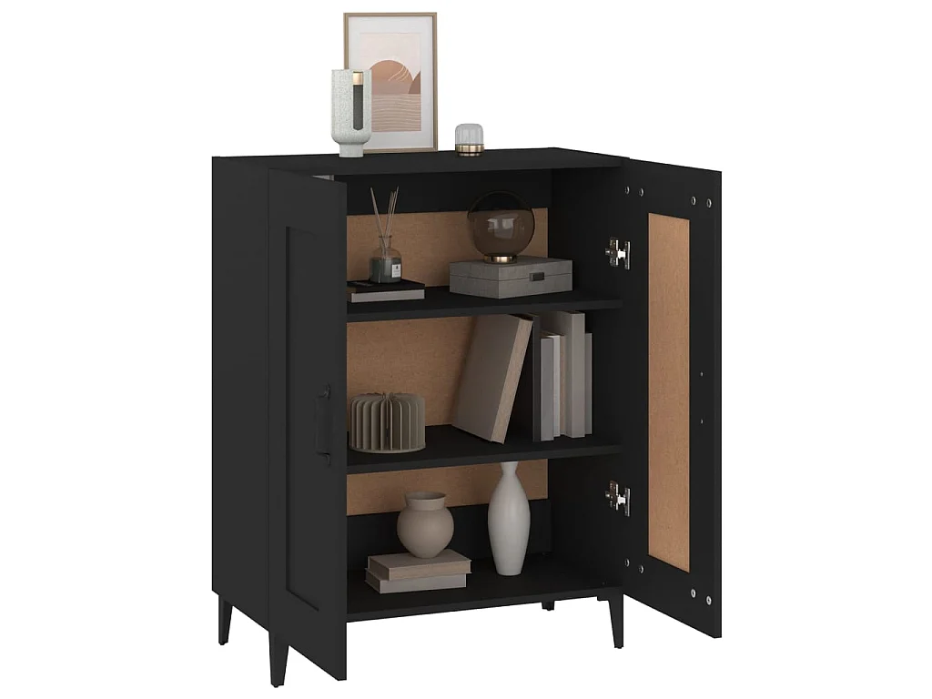 Sideboard Schwarz Anrichte 69,5x34x90 cm Holzwerkstoff -RM16228
