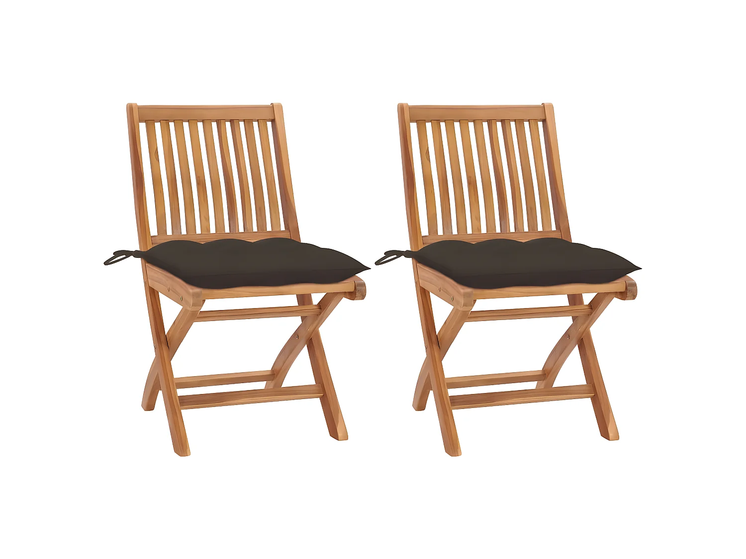 Chaises de jardin 2 pcs avec coussins taupe Bois de teck massif SEF38001
