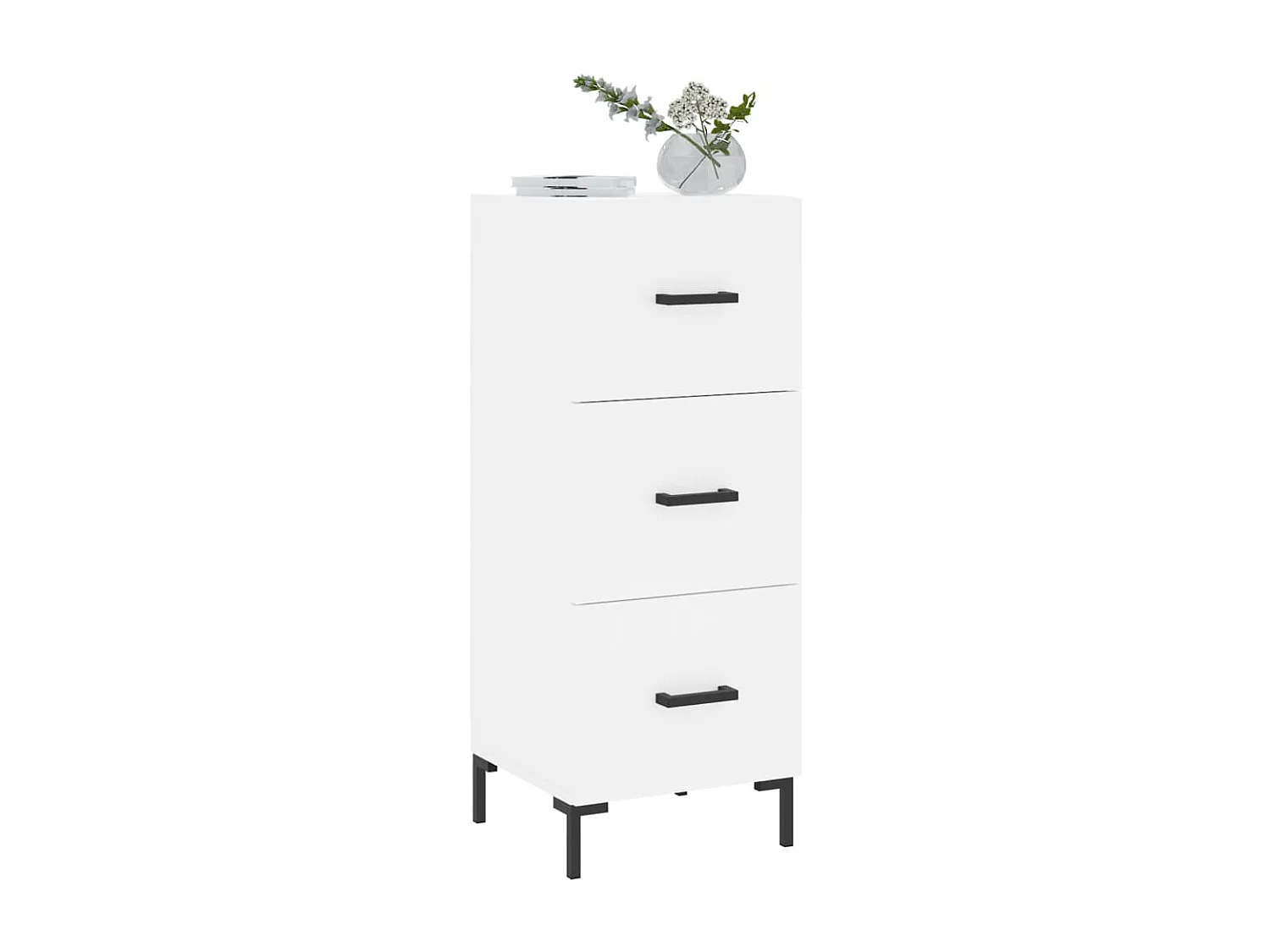 Sideboard Weiß Anrichte 34,5x34x90 cm Holzwerkstoff -RM50230