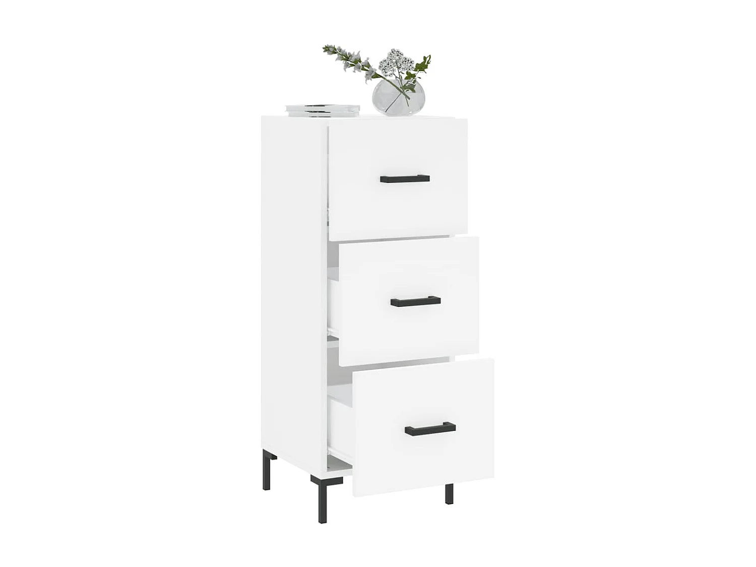 Sideboard Weiß Anrichte 34,5x34x90 cm Holzwerkstoff -RM50230