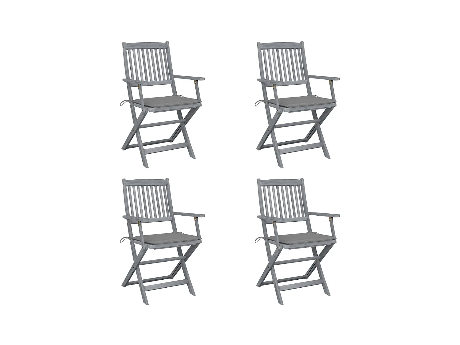 Chaises pliables d'extérieur 4 pcs avec coussins Bois d'acacia SEF91717