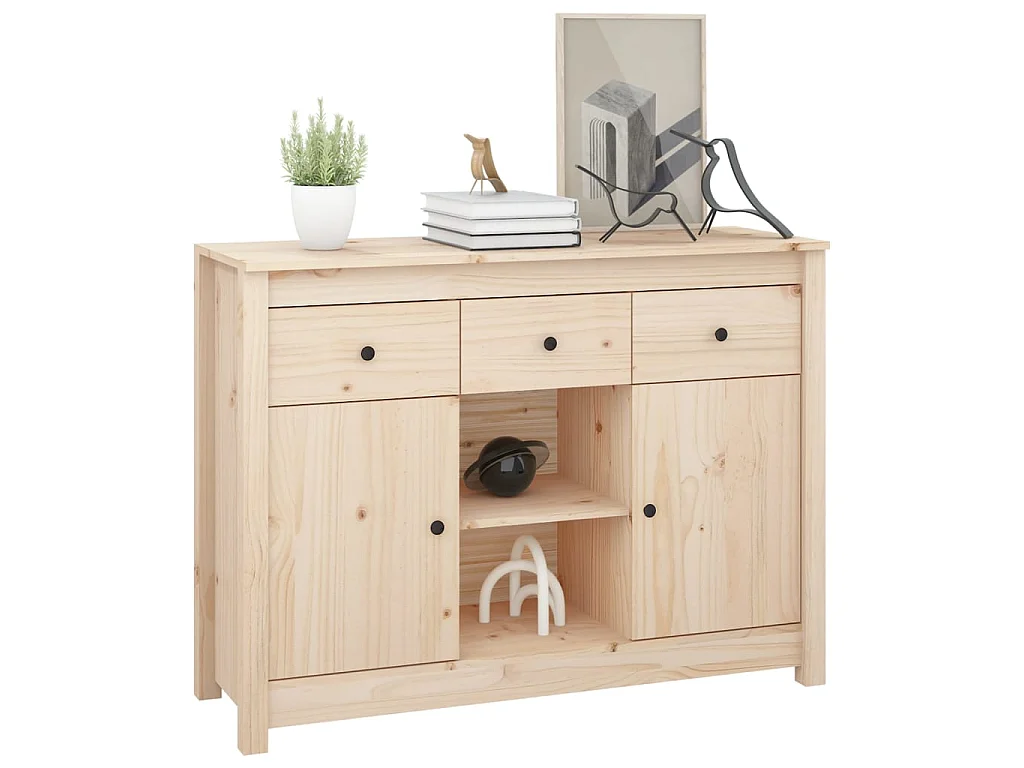 Sideboard Anrichte - 100x35x74,5 cm Massivholz Kiefer -RM53281