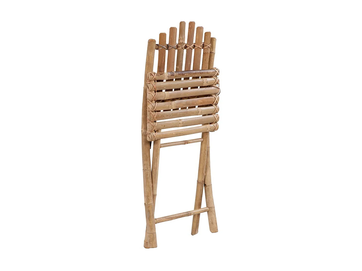 Chaises pliables de jardin 2 pcs avec coussins Bambou SEF22247
