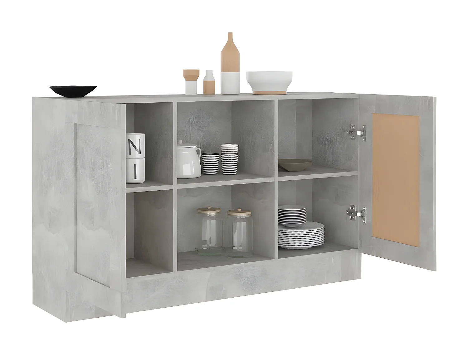 Sideboard Lowboard - Betongrau 120x30,5x70 cm Holzwerkstoff -RM53224