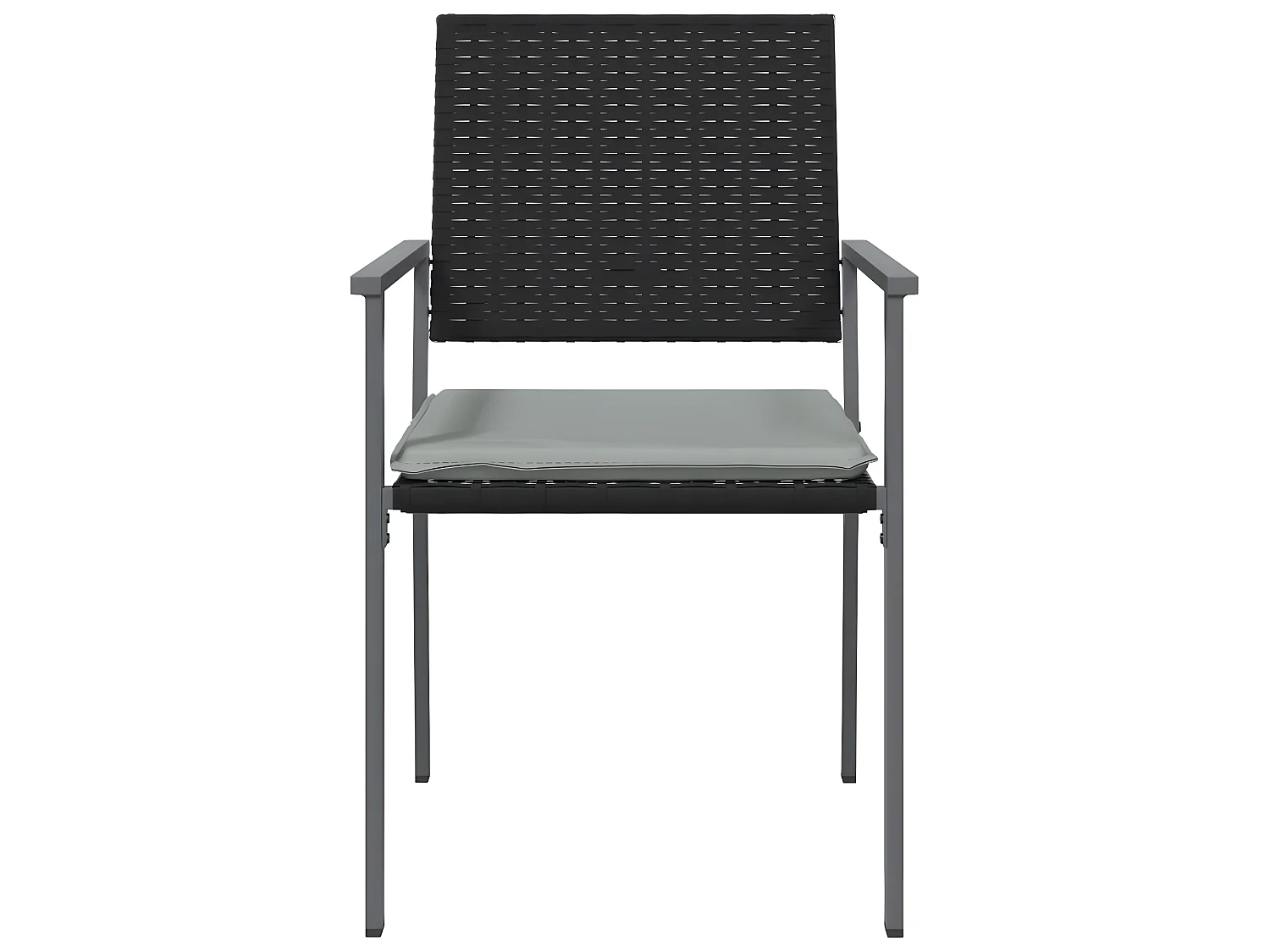 Chaises de jardin et coussins lot de 6 noir 54x62,5x89 cm rotin SEF58846